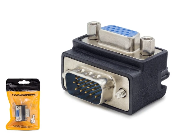 Vga Erkek Dişi 90 Derece Açili Adaptör - Siyah HDX5045 ürün görseli 1