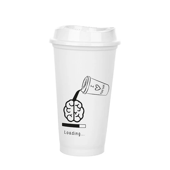 Kahve Bardağı - Kapaklı Beyaz 473 ml - Resim 4