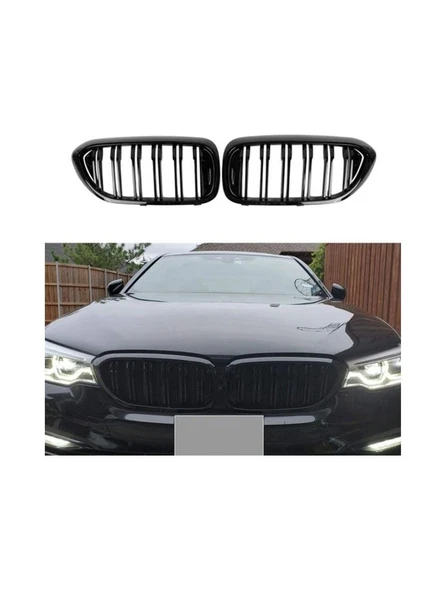 Bm w 5 Serisi G30 M5 Ön Panjur Böbrek Izgara Çift Tırnak Piano Black 2017-2020 Arası ürün görseli 1
