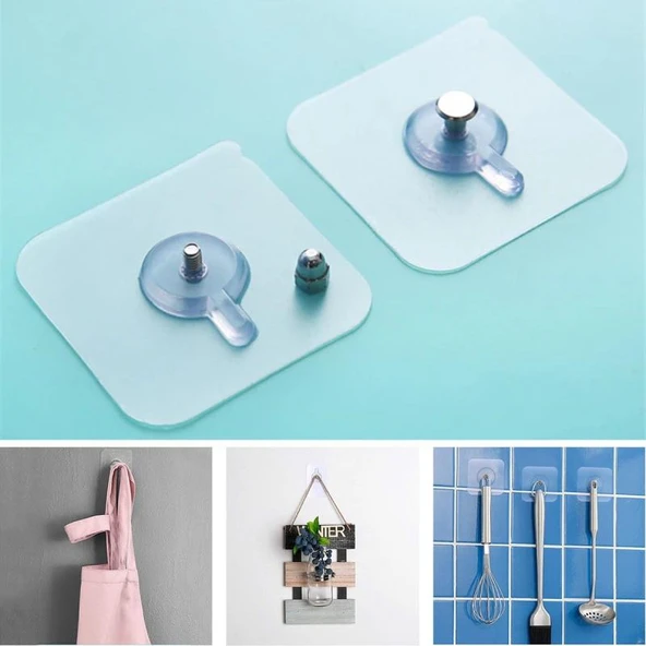 5 Li Yapışkanlı Mutfak Banyo Raf Tutucu Askı Pin Çerçeve Çok Amaçlı Askısı ürün görseli 1
