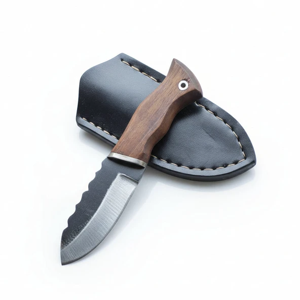 4034 Çelik Ceviz Sap 15 CM Bushcraft Kamp Bıçağı ürün görseli 1