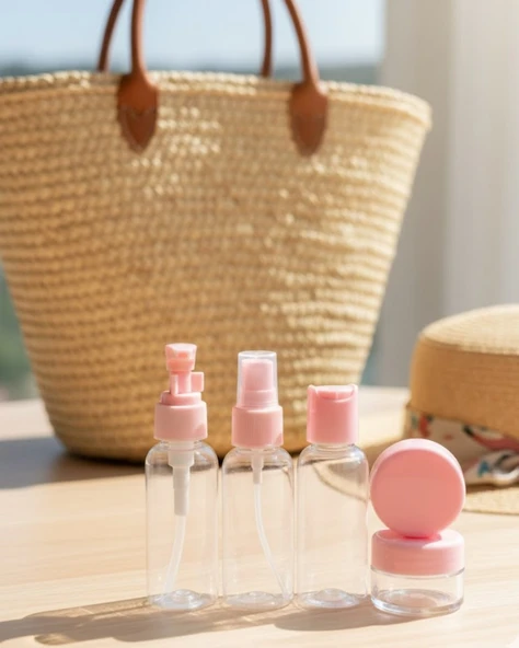 30 ml 5’li Seyahat Banyo Şişe Seti Çantalı ürün görseli 1