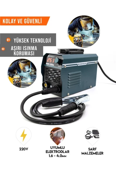 BRANZEG Inverter 250 Amper Dijital Göstergeli Profesyonel Kaynak Makinası ürün görseli 1