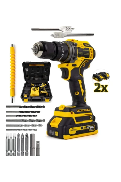 BRANZEG Setli Darbeli 10mm Yellow Kömürsüz Vidalama Matkap ürün görseli 1
