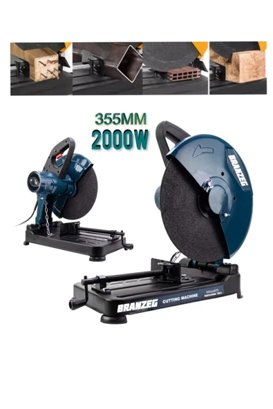 BRANZEG 2000W 355Mm Bakır Sargılı Metal Sanzuman Profil Metal Demir Kesme Makinası ürün görseli 1