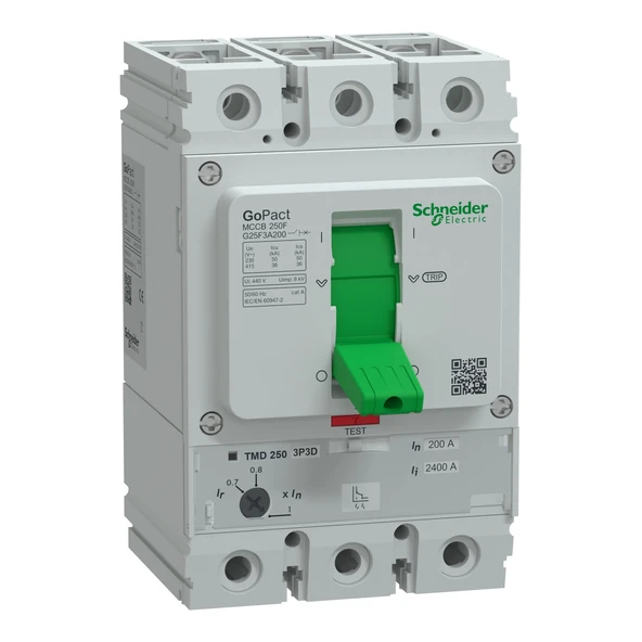 Schneider Electric G25F3A200 3x200A 36kA 140-200A Ayarlı GoPact ürün görseli 1