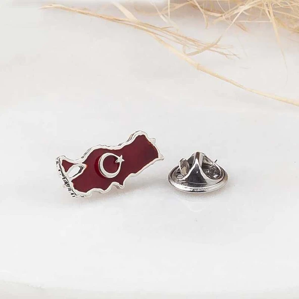 925 Ayar Gümüş Türkiye Haritası Rozet ürün görseli 1
