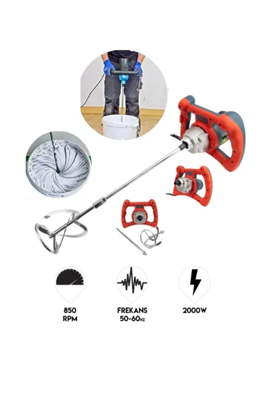 BRANZEG 2000W 850 Devir Karıştırıcı Harç Mikseri - Resim 2