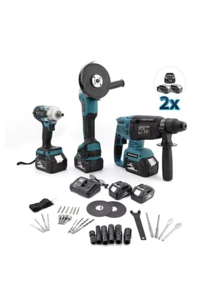 BRANZEG Sarjlı Süper 3lü Set Spral Hilti Somun Sıkma Vidalama Matkap Seti ürün görseli 1