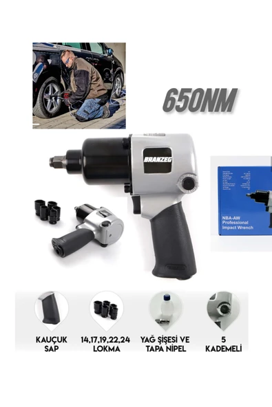 BRANZEG Havalı Somun Sıkma 650nm Tork 6.2 Bar ürün görseli 1