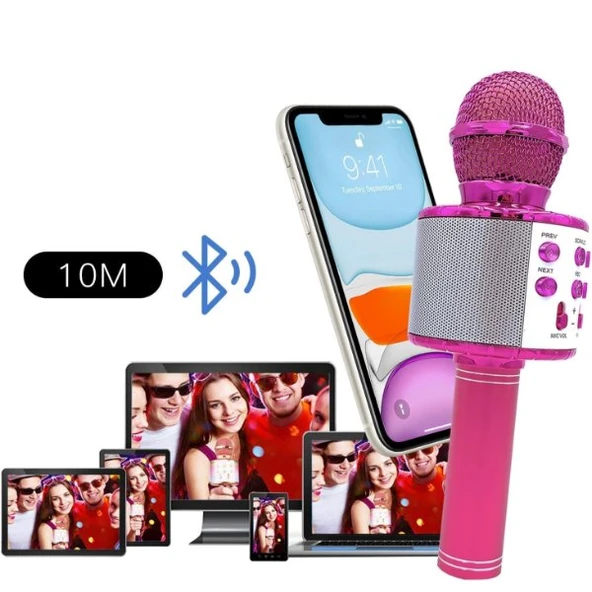 Kablosuz Hoparlörlü Bluetooth Karaoke Mikrofonu - Resim 4