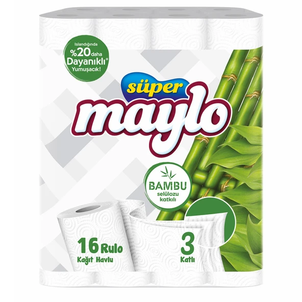 Süper Maylo Bambu Katkılı Kağıt Havlu 16'lı ürün görseli 1