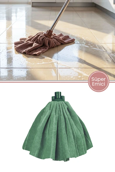 Flora F957 Süper Emici Mikrofiber Mop Jumbo, Fayans Ahşap Tüm Yüzeylerle Uyumlu Yedek Mop Başlığı ürün görseli 1