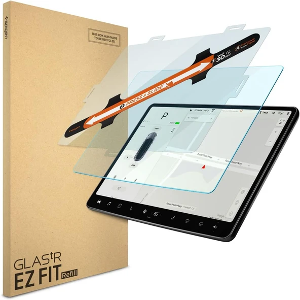 Spigen Tesla Model Y (2024-2023) & Model 3 (2023) Cam Ekran Koruyucu GLAS.tR EZ Fit Anti-Glare Refill - AGL04338 ürün görseli 1