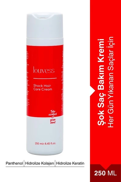 Louvess Şok Saç Bakım Kremi (Glycerin - Soya Proteini - Papatya Ekstratı - 250 ML) ürün görseli 1