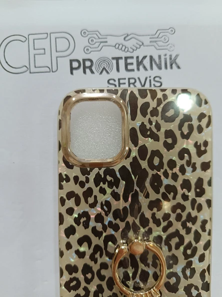 iPhone 14 leopar desenli kılıf - Resim 3