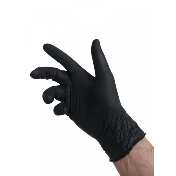 Siyah Pudrasız Nitril Eldiven Medium (M) - Resim 3