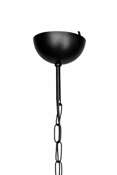 Dekoratif Sarkıt Avize Başlığı Takılabilir E27 Duy 60cm Metal Zincirli Siyah B06 - Resim 3