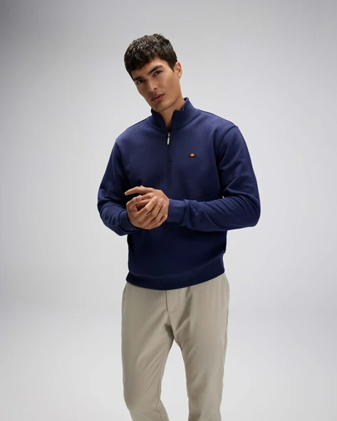 Ellesse EM580-NV Erkek Lacivert Yarım Fermuarlı Sweat ürün görseli 1