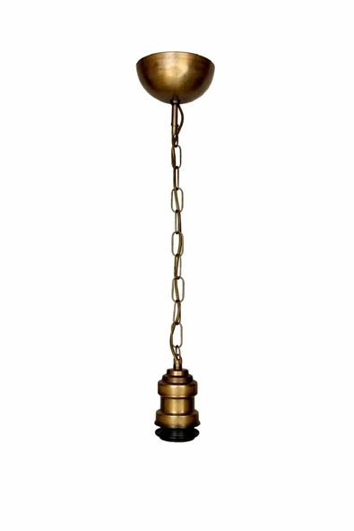 Dekoratif Sarkıt Avize Başlığı Takılabilir E27 Duy 60cm Metal Zincirli Eskitme B05 ürün görseli 1