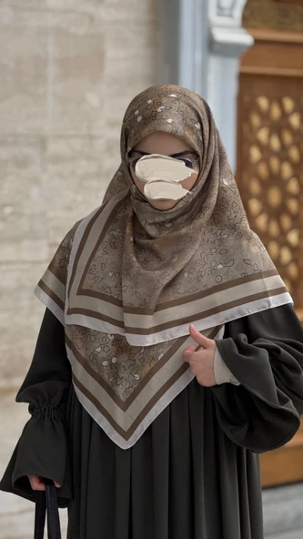 Pamuklu Soft Minâ Desen Eşarp-Yosun - Resim 11
