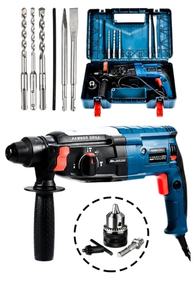 Kimmer Plus 850w Metal Şanzıman Darbeli Matkap Kırıcı Delici Hilti 2-28mm ürün görseli 1