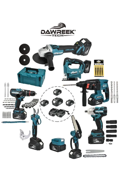 Dawreek 8'li Set Somun Sıkma - Dekupaj - Taşlama - Vidalama - Hilti - Dal Budama - Dal ürün görseli 1