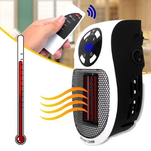 PowerMaster PM-20327 500 Watt Priz Tipi Uzaktan Kumandalı Taşınabilir Isıtıcı (Zamanlayıcı - Otomatik Kapanma) ürün görseli 1