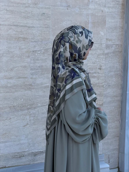 Pamuklu Soft Nazenin Desen Eşarp-Mint - Resim 4