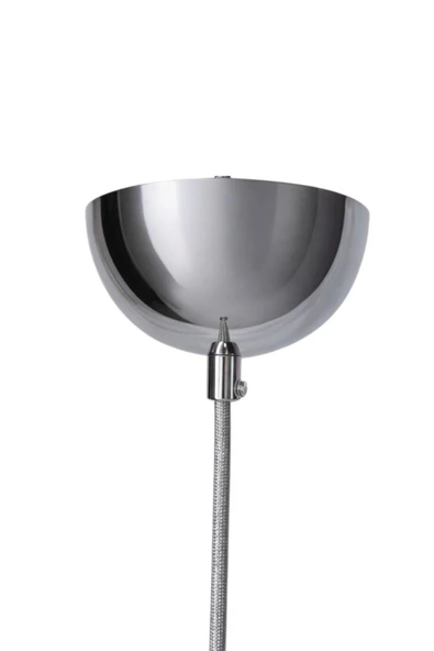 Dekoratif Sarkıt Avize Başlığı Takılabilir E27 Duy 70cm Metal Kumaş Örgü Kablo Krom Kaplama B10 - Resim 3