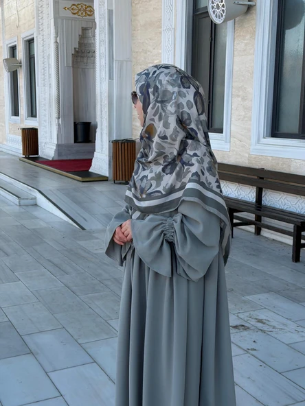 Pamuklu Soft Nazenin Desen Eşarp-Mint - Resim 2