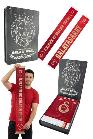 GALATASARAY İLKLERİN ve ENLERİN TAKIMI ŞAL ATKI LAZER KUTU HEDİYELİ ürün görseli 1