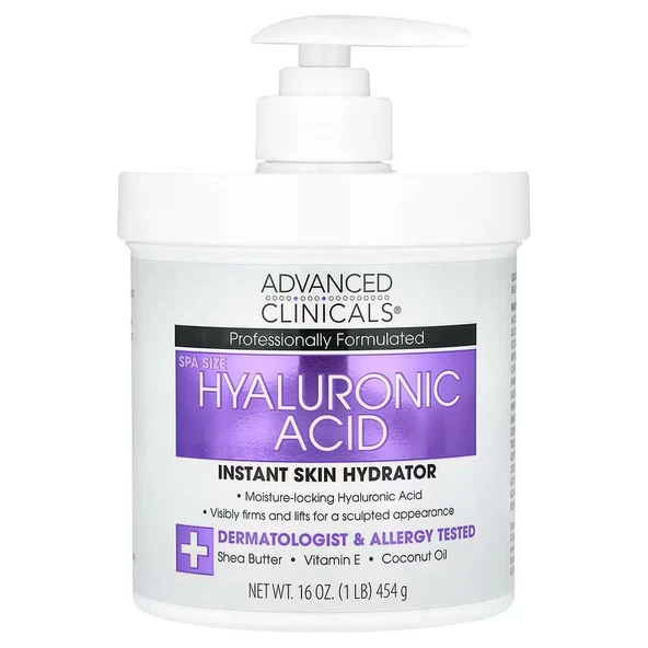 Advanced Clinicals Hyaluronik Asit Vücut Losyonu ve Yüz Nemlendiricisi 454 gr ürün görseli 1