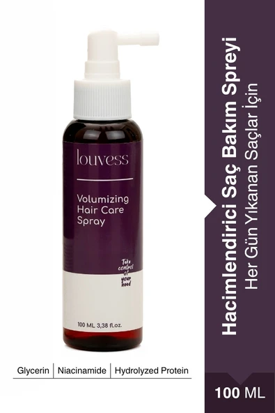 Louvess Hacimlendirici Saç Bakım Spreyi (Glycerin - Niacinamide - Wheat Protein 100 ML) ürün görseli 1