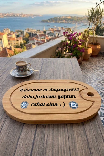 Kahve Keyfi Temalı Afilli Kahve Sunum Tablası (Figür 14) ürün görseli 1