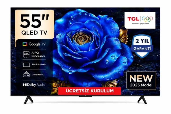 TCL 55T61C 4K Ultra HD 55" 140 Ekran Uydu Alıcılı Google Smart QLED TV ürün görseli 1