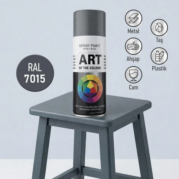 Gri Prof. Sprey Boya Metal Ahşap Taş Plastik ve Cam Yüzeylere Uygun Spray Boya 400 ml RAL7015 ürün görseli 1