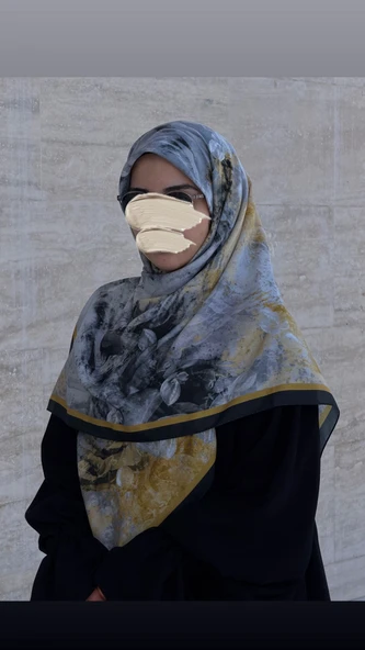 Pamuklu Soft Âlâ  Desen Eşarp-Siyah - Resim 7