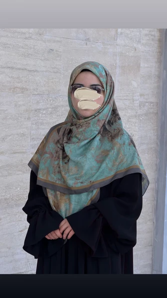 Pamuklu Soft Âlâ  Desen Eşarp-Su Yeşili - Resim 10
