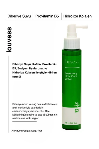 Louvess Biberiye Suyu (Biberiye Özü, Provitamin B5, Kolajen 100 ML) - Resim 2
