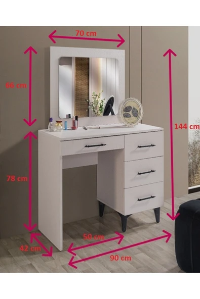 HERMOBİ MAKYAJ MASASI SAHARA - Resim 4