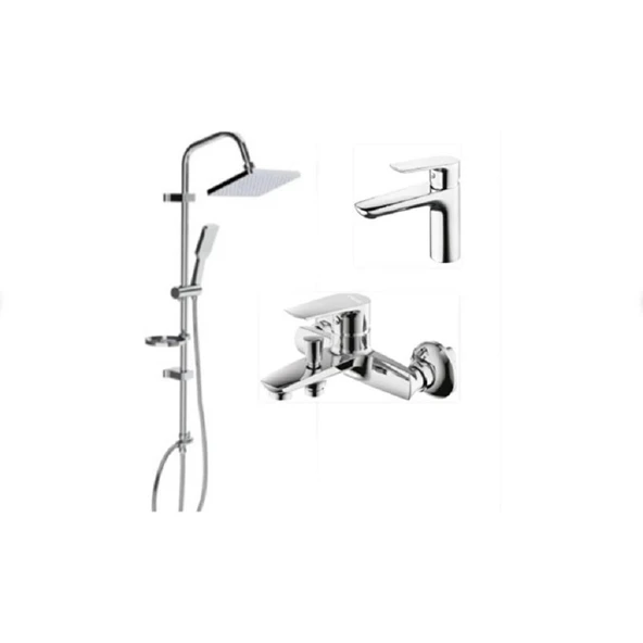 SH630 3'lü Solo Duş Seti ,Solo Lavabo ,Solo Bataryası SET ürün görseli 1
