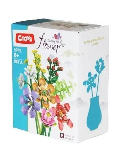 MİNİ BLOK FLOWER - ÇİÇEK YAPI BLOKLARI - BİR BUKETTE 8 ÇİÇEK - 087A - ürün görseli 1