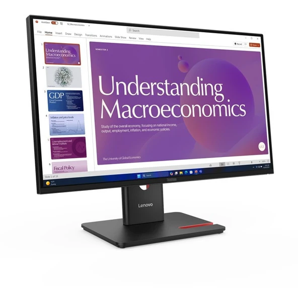 LENOVO THINKVISION T24D-40 64B9GAR1TK 23.8" FHD PİVOT TYPE-C RJ45 SPEAKER 120 HZ 4MS 2X2W IPS MONİTÖR ürün görseli 1