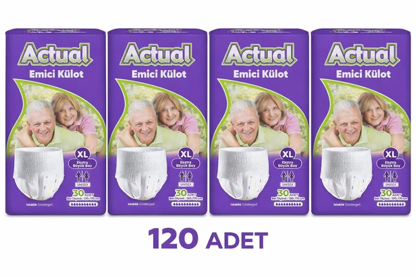 Actual Emici Külot 30'lu 4 Adet XLarge Yetişkin Hasta Bezi ürün görseli 1