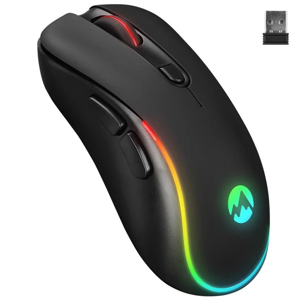 Everest SM-W75 X-RAPID 2.4Ghz Siyah 6D Şarjlı Kablosuz Mouse ürün görseli 1