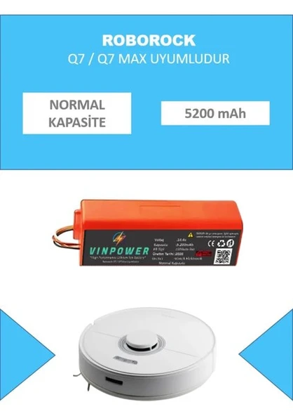 Vin Power Roborock Q7 Max Robot Süpürge Uyumlu Batarya (Normal Kapasite) ürün görseli 1