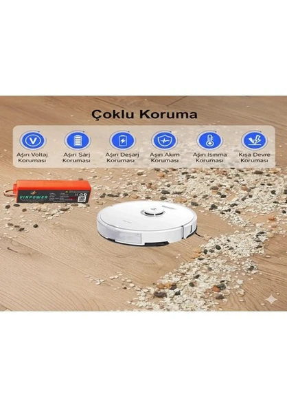 Vin Power Roborock S8 Robot Süpürge Uyumlu Batarya - Resim 4