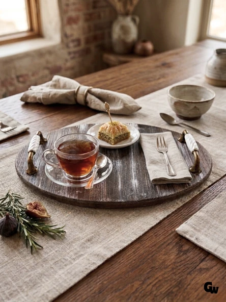 Doğal Ahşap Yakma Beyaz Kırçıllı Şık Tasarım Servis Tepsisi Antik Kulplu Tepsi(BEYAZ ÇAM) Beyaz Çam BOY:40cm EN:25cm YÜK:1.8cm ürün görseli 1