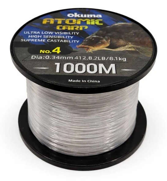 Okuma Atomic Carp Nylon Clear Color 1000m Misina  0.31mm ürün görseli 1